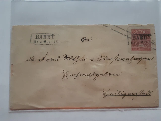 Ganzsache Barby Maschinenstempel  Norddeutscher Postbezirk Wachssiegel