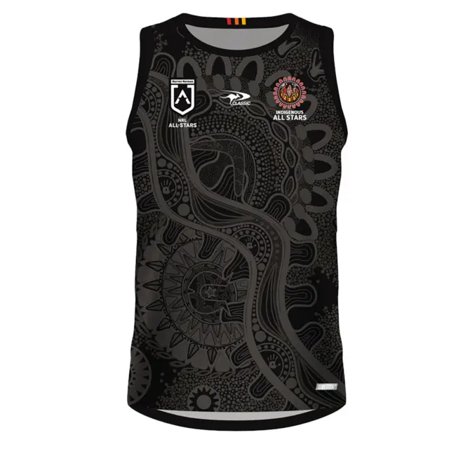 Indigenous All Stars 2024 Training Singlet Size 2XL Available Black Classic NRL