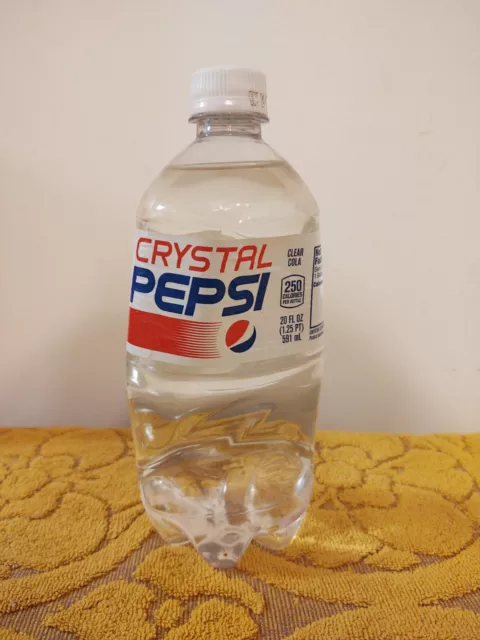 Unopened Crystal Pepsi Clear Soda discontinued 20oz Bottle Limited Edition