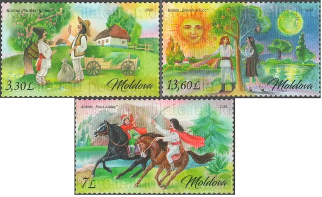 Moldova 2023 Set of 3 stamps Masterpieces of Romanian folklore MNH