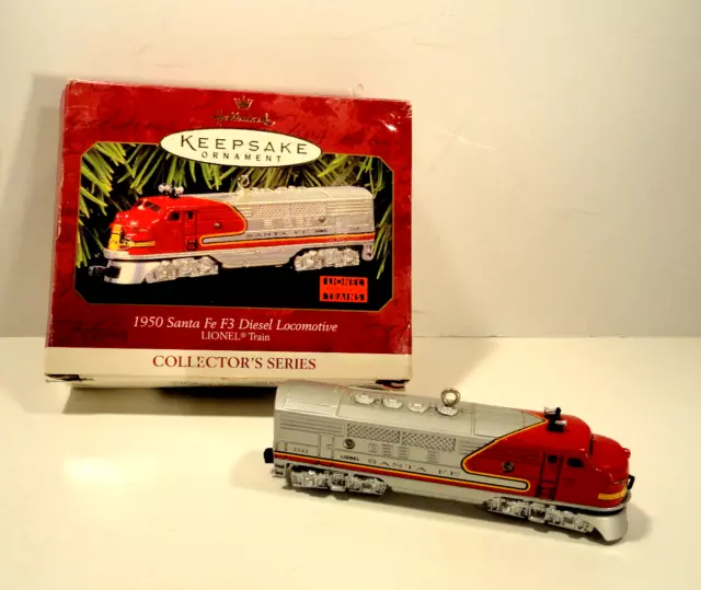 Hallmark Keepsake 1950 Santa Fe F3 Diesel Locomotive Lionel Train Ornament 1997