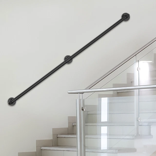 WALLMOUNTED 5FT HANDRAIL Stairs Metal Railing Indoor Outdoor Wall