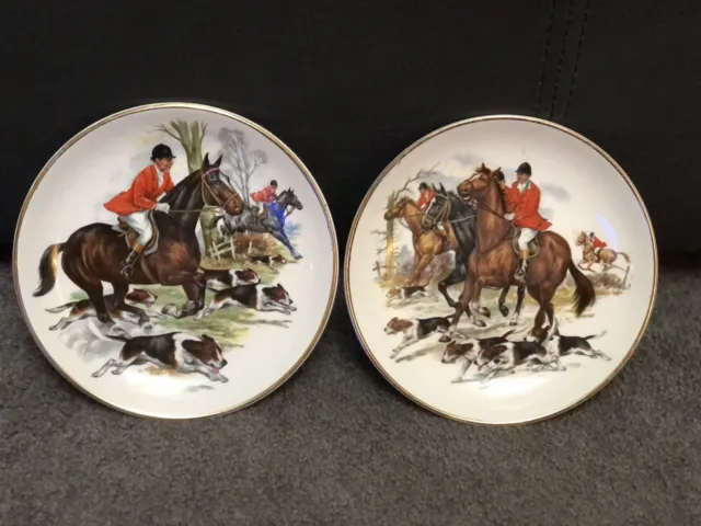 Liverpool Road Pottery Ltd Horse / Hunt Design Plates x 2