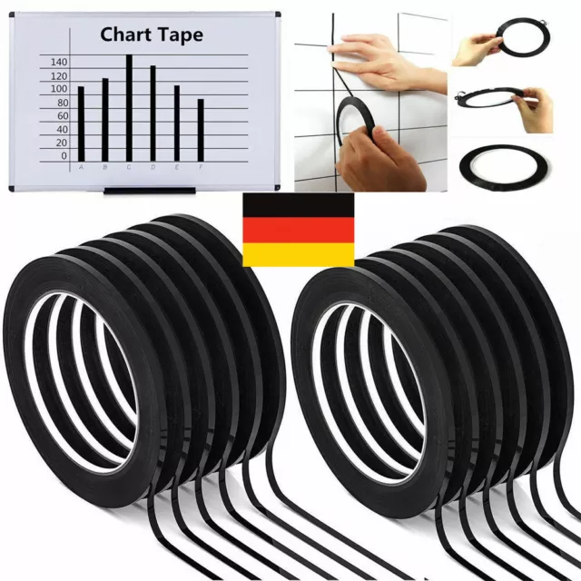 Fine Line Tape Schwarz Rolle 3 mm x 66m I Abdeckband Designlackierung Klebeband