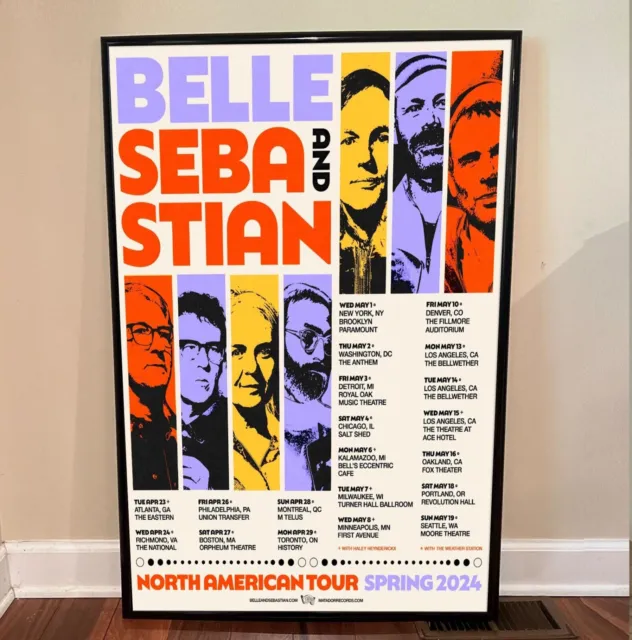Belle and Sebastian North American Tour Spring 2024 Poster