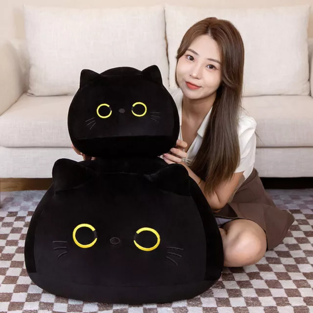 Cuscino per gatto nero 10/25 cm carino peluche bambola ciondolo portachiavi decorazione Regno Unito Sp