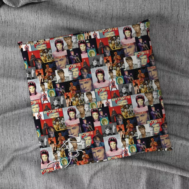 Coloured David Bowie Montage Design 18" x 18" Celebrity Cushion