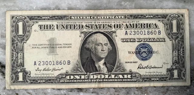 1 - 1957 Series $1 Silver Certificate Circulated Condition