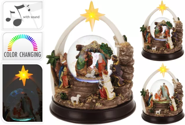 Stunning Extra Large Musical Christmas Snow Globe Nativity Snowglobe Snowstorm