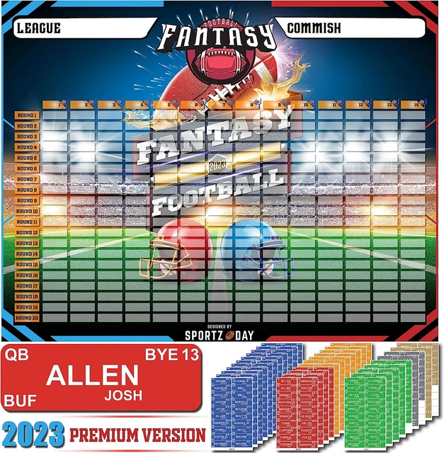 FANTASY FOOTBALL DRAFT Board 20232024 Kit Extra Large Set with 596