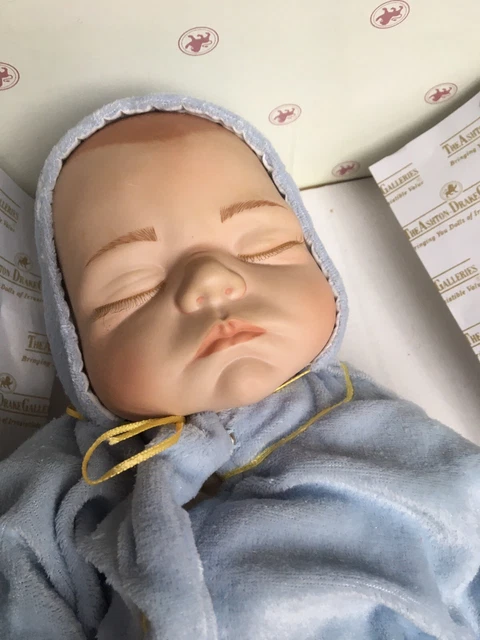 THE ASHTON-DRAKE GALLERIES NURSERY NEW BORN   "IT'S A BOY" PORCELAIN DOLL With