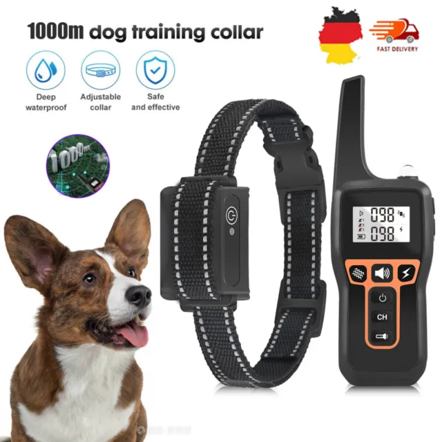 1000M Hund Ausbildung Stromschlag Erziehungshalsband Hunde Vibration Ton e-Shock