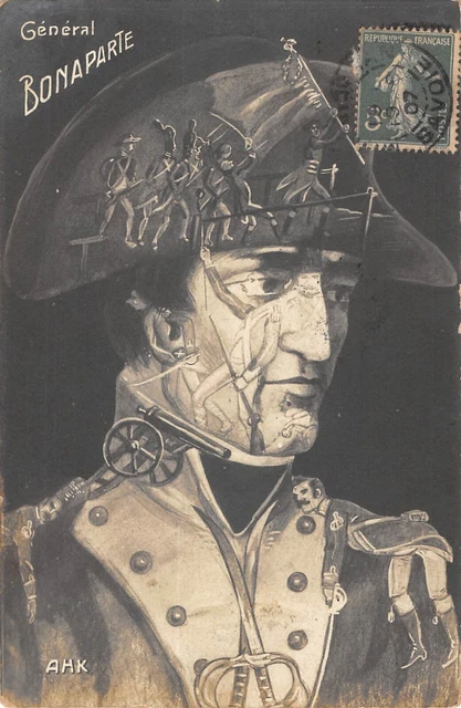 Cpa Illustrator / Archimboldo / General Bonaparte / Trompe L'oeil