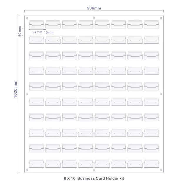 80 Pocket Wall Mount Business Card Holder Unit / Multi Pocket