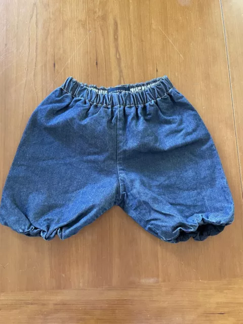 Burberry NWOT Blue Denim 100% Cotton Lined Bloomers-3 Months