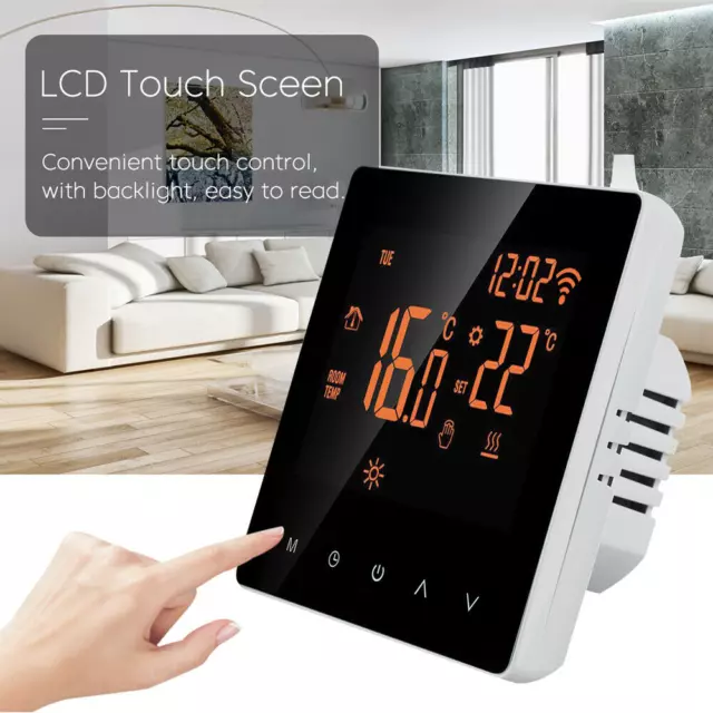 Home Smart Programmable Wifi Wireless Heated Thermostat LCD Digital Screen App