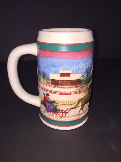 Vintage Miller High Life Holiday Beer Stein Mug 1985 Limited Edition Christmas 3