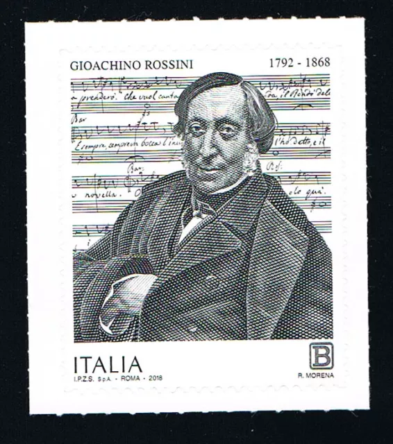 ITALIA 1 FRANCOBOLLO GIACHINO ROSSINI 2018 nuovo** (BI11.776)