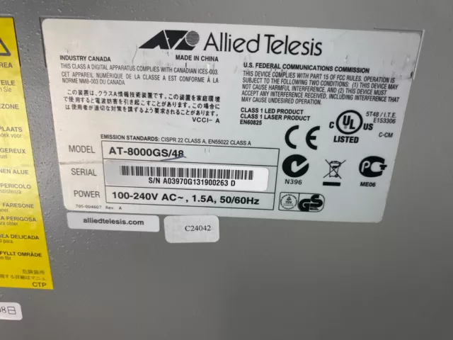 Allied Telesis ATI AT-8000GS/48 48-Port Gigabit Switch 3