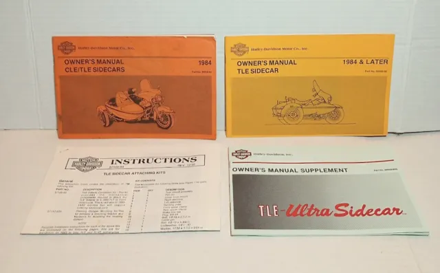HARLEY DAVIDSON 1984 TLE-Ultra Sidecar Manuals