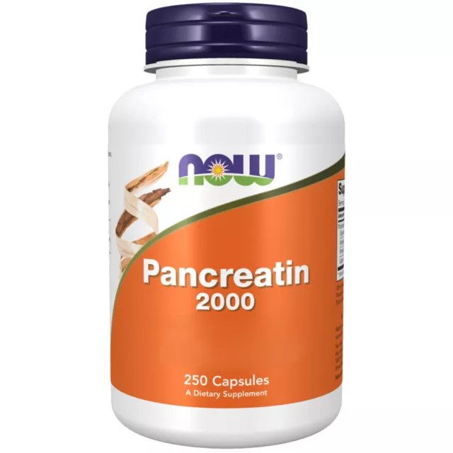 Now Foods, Pancreatin 2000, 200mg, 250 Kapseln - Blitzversand