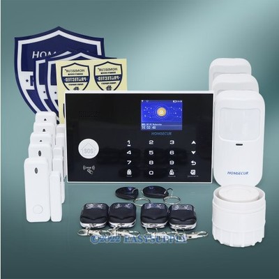 Homsecur HOMSECUR Système d'Alarme Cambrioleur sans Fil 4G/3G/GSM LCD avec Menu Français 
