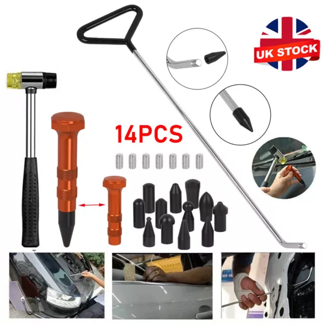 14x Paintless Dent Repair Rod Kit Auto Dent Removal Tools Car Dent Pullout Tools