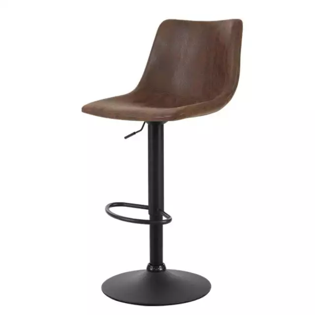 Artiss 2x Bar Stools Gas Lift Stool Kitchn Swivel Chairs Vintage Leather Brown 2