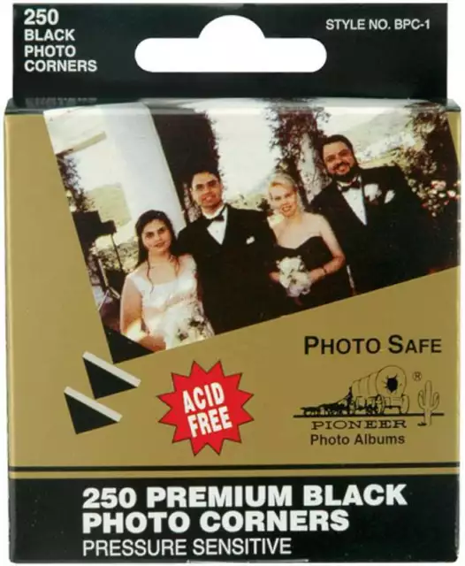 Photo Corners autoadhesivo 250/paquete-negro 1/2 pulgada 023602600904