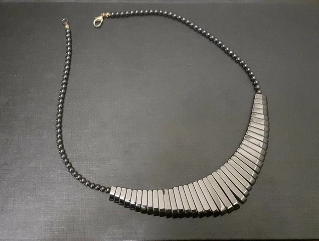 Collier Plastron Vintage Ras De Cou Signé ELIOT - Cuivre Ou Laiton, Strass, Occasion