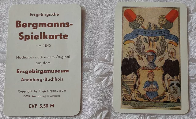 DDR Skatkarte Bergmann Skat Kartenspiel Bergbau Altenburger Spielkarten