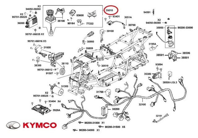 NEUF OEM KYMCO JEU DE SERRURES MXU 550i IRS T3B / MXU 700 IRS T3b