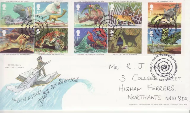 GB Stamps First Day Cover  Rudyard Kipling Just So Stories,author SHS snake 2002