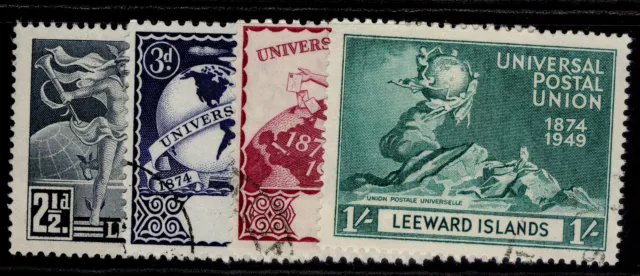 LEEWARD ISLANDS GVI SG119-122, anniversary of UPU set, FINE USED. Cat £11.