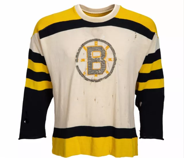 1955-57 Game Worn Boston Bruins Wool Sweater Jersey Incredible Vintage RARE