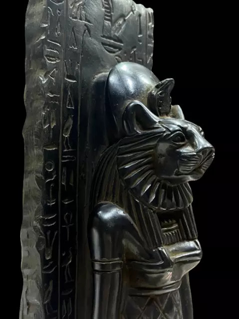 Ancient Egyptian Sekhmet Goddess of War Statue Heavy Black Stone Handmade in Egy