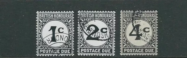 BR. HONDURAS 1923-64 POSTAGE DUES (Scott J1-J3) perf 14 VF USED