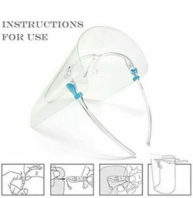10  Pack Face Shield Guard Mask Safety Protection With Glasses Reusable Frame 2