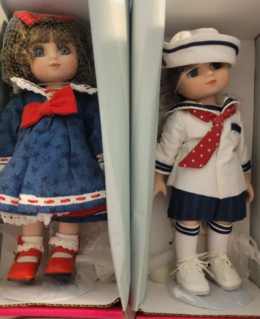 Marie Osmond 2003 Adora Beau Nautical & Nice Sailor Brunette Boy & Girl Doll Set