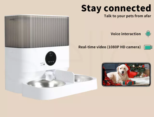 Pawz 7L Auto Pet Feeder Automatic Camera Cat Dog Smart Wifi App Food Dispenser 2