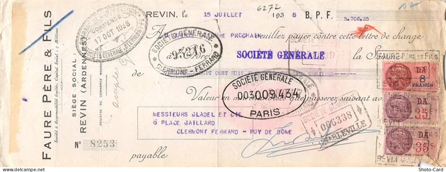 1938 FAURE Pere&Fils A Revin-M.gladel A Clermont Ferrand EUR 8,00 ...