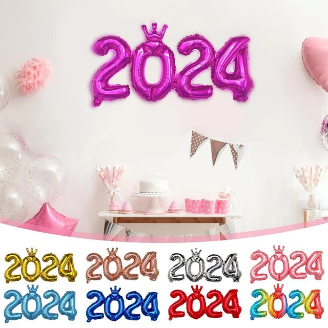 2024 FOIL BALLOON Happy New Year Banner 2024 Merry Christmas Eve Party