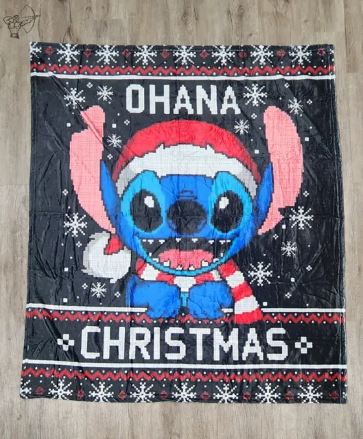 Stitch Christmas Blanket, 'Ohana Christmas', 60" x 48", Twin, 100% Polyester