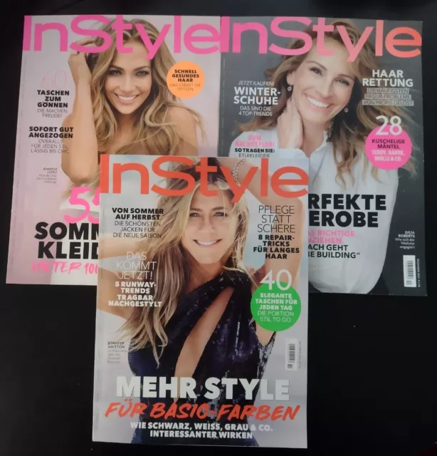 3x Zeitschrift InStyle - Julia Roberts-Jennifer Lopez- Jennifer Aniston 2020/21