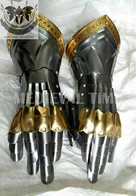Médiévale Repasser Gauntlet Knight Moufle Gants Fonctionnels Gothique Gantelets 