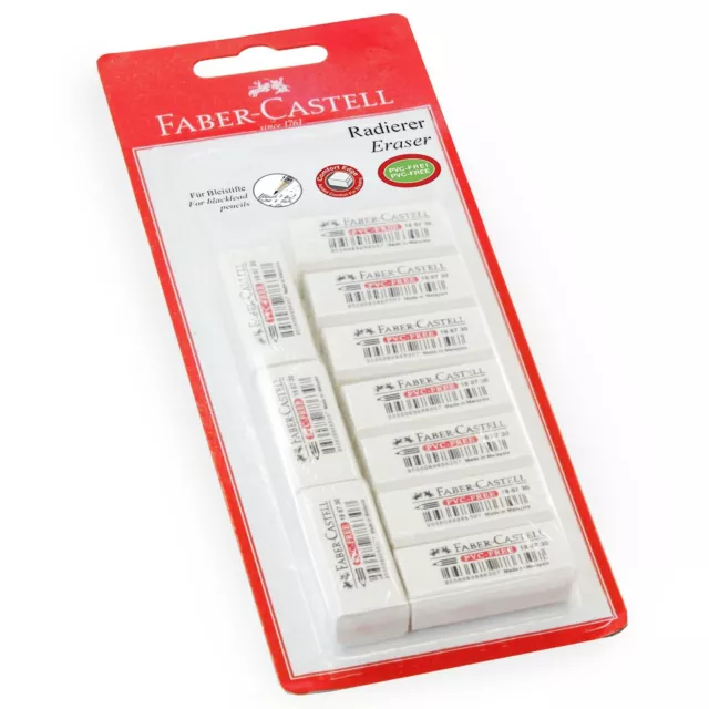 Faber-Castell Libre De PVC Borrador - Blanco - Pequeño 4 x 1.1 x 1.8cm - Paquete