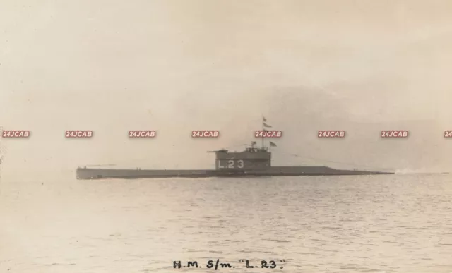 Royal Navy RP Postcard. HMS "L23"  Submarine. Barrow. Port View. WW2. 1920s