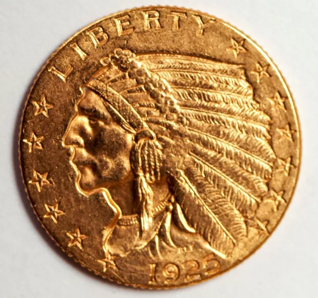 1925-D 2 1/2 Dollar gold Indian Head coin