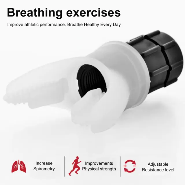 Silicone Breathing Exercise Device Lung Expander Breathing Trainer Exerciser New