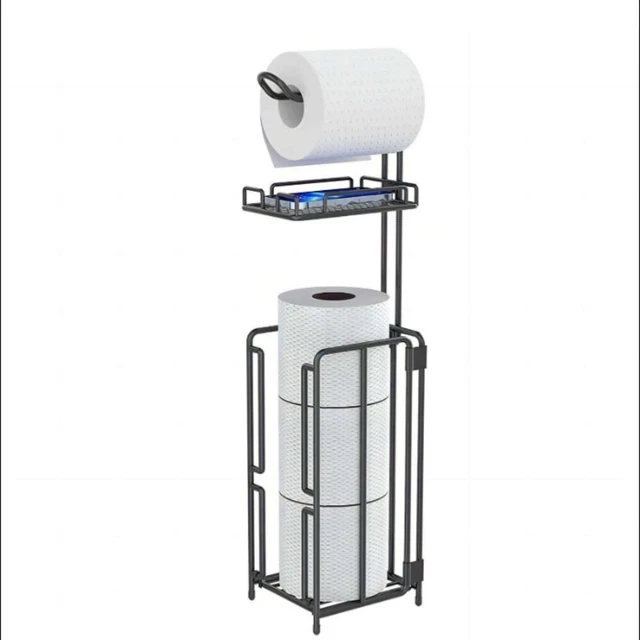 Toilet Paper Holder Stand Bathroom Free Standing Toilet Tissue Paper Roll Holder